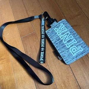 Gray VS PINK Card / ID Holder with Wristlet & Lanyard